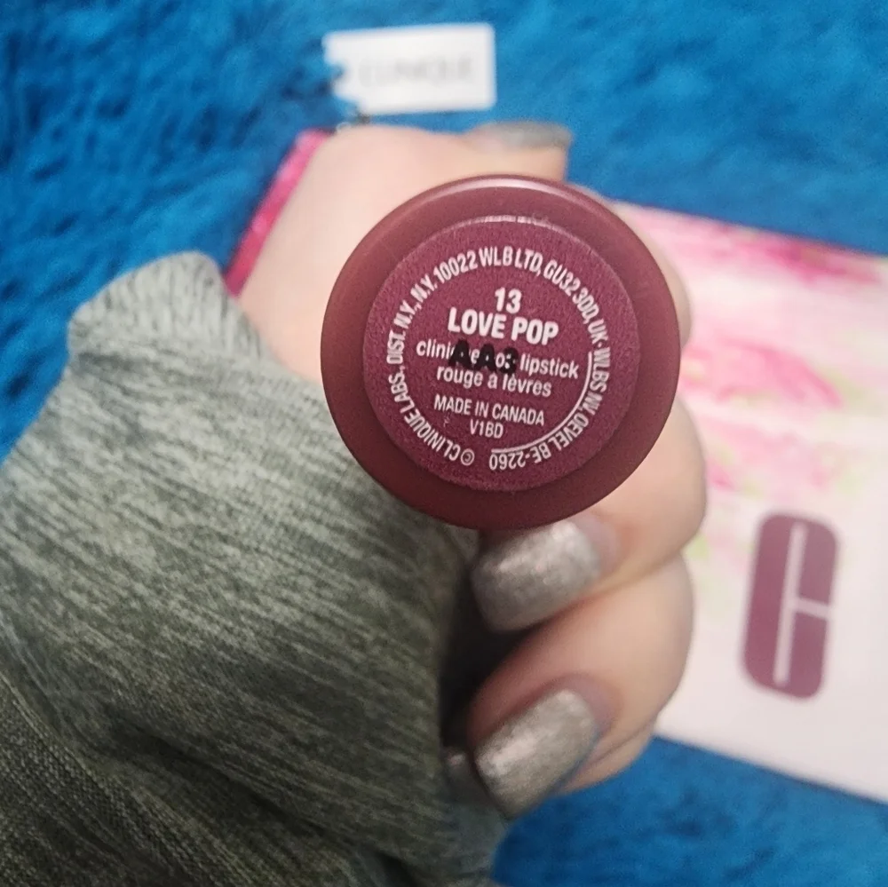 Clinique Pink Cosmetic Bag with Lipstick and Eyeliner-ALL NEW
